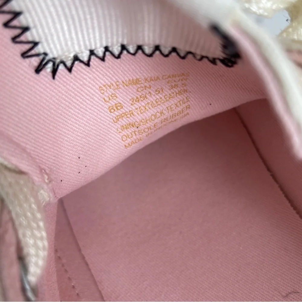 Kate Spade Womens‎ Cream Canvas Kaia Leopard Print Suede Sneakers Size 8